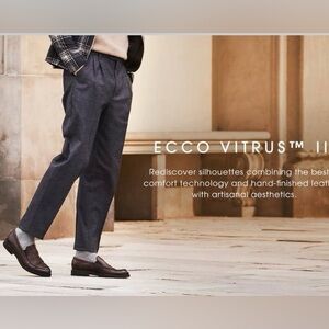 ECCO VITRUS III Slip On Full Grain Leather Brown Loafers Size 12